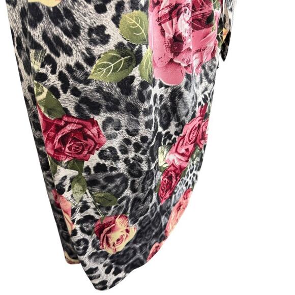 Robbie Bee Womens Floral Animal Print Jersey Knit Stretch Knee Length Dress sz M - Picture 2 of 16